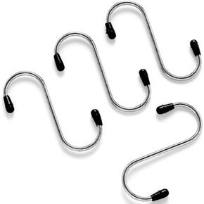 Teensery 20 Pcs 2.8 Inch S Shaped Hooks Stainless Steel Non-slip Hanging Hooks Hangers for Bathroom, Bedroom and Kitchen
