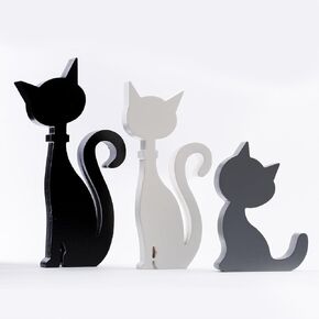 3PCS Halloween Cat Decorations Standing Cat Figurines,Gifts for Cat Lovers Women Kids,Black Cat Halloween Tabletop Decor