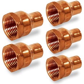 DDGA0120-5 Female Adapter Reducing Fitting Sweat x FIP Connections, 1/2 X 1/4, Copper
