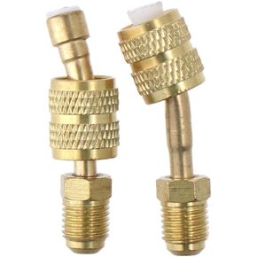 2pcs R410a Adapter for Mini Split, 5/16" SAE Female Quick Couplers to 1/4" SAE Male Flare for HVAC System, R410A Connector with Thimble Mini Split System