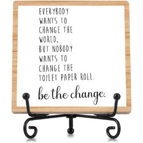 Funny Decorative Wooden Box Sign Inspirational Quotes Rustic Office Desk Accessories Motivational Farmhouse Wood Block Plaque Positive Affirmations Home Shelf Table Cubicle Workout Room Gym Decor
