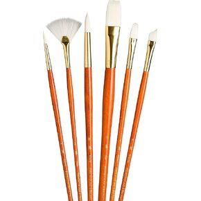 Princeton Art & Brush Princeton Real Value, Series 9100, Paint Brush Sets for Acrylic, Oil & Watercolor Painting, Syn-Gold Taklon (Rnd 1, 3, 5, Shader 2, 4, 6)