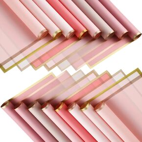320 Sheets Waterproof Flower Wrapping Paper Gold Edge Floral Wrap Assorted Flower Bouquet Wrap Florist Paper for Bouquets DIY Crafts Packaging Korean Bouquet Wrapping Supplies Mother's Day