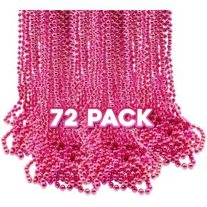 Windy City Novelties - 33" Inch Metallic Bead Necklace Bulk 72 Pack
