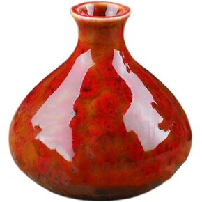 Ceramic Flower Vases,Elegant Decorative Modern Floral Vase for Home Decor Living Room Home Office Table and Wedding Centerpieces and Events, Red, 2.4*7*7.5cm (210308LY02-1-9333-1936168181)