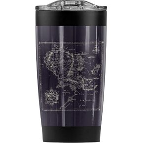 The Lord of The Rings Map of Middle Earth Stainless Steel Tumbler 20 oz Coffee Travel Mug/Cup, Vacuum Insulated & Double Wall with Leakproof Sliding Lid | Great for Hot Drinks and Cold Beverages