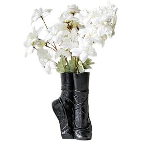 Ballet Shoe Ceramic Vase - Modern Decorative Shoe Vase for Home, Office, Living Room - Elegant Flower Vase for Ballet Enthusiasts, Minimalist and Maximalist Decor (White)