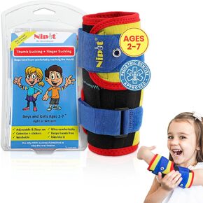 NIPIT Age 2-7 Thumb Sucking Habit STOP for Kids, Best Toddler Finger Sucking Prevention. #1 Pediatric Dentist Rated, since 2014, Keep Fingers Uncovered to Develop and Play, INCLUDES Motivation Program