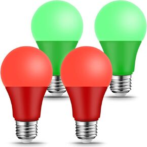 Pink Light Bulbs - [ 4 Pack ] - 9W（60W Equivalent） E26 Base LED Colored light bulb for Festivals Party Christmas Bar Events Home Decor