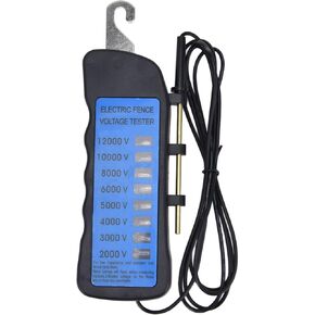 12KV Neon Fence Voltage Tester, 8 Neon Indicator Lights Waterproof Electric Fence Tester Fault Finder Farming Equipment Portable Testing Tool, 2000-12000V