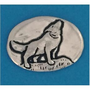 Basic Spirit Wolf - Courage Coin Handcrafted Pewter, Nature Animal Gift for Men and Women, Coin Collecting