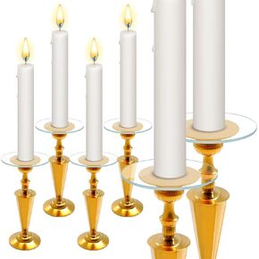 Vesici Wedding Glass Candle Bobeches Candle Drip Protectors for Candlesticks Candle Rings Bobeches for Candlestick Holders Wedding Parties, Transparent(30 Pcs)