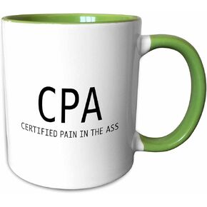 3dRose Cpa Certified Pain In The Ass Two Tone Black Mug, 11 oz