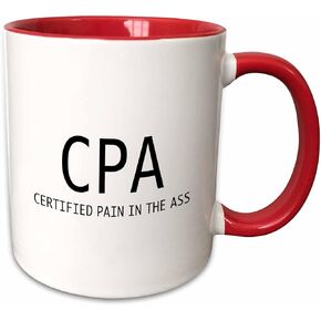 3dRose Cpa Certified Pain In The Ass Two Tone Black Mug, 11 oz
