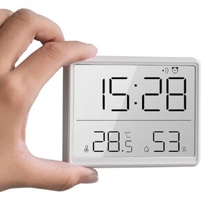 GooDay Smart Digital Alarm Clock, w/Magnetic Attraction, Indoor Temperature Humidity, HD Screen Hour Date, Battery Operated - Black