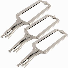 3PCS 18 Inches C-clamp Locking Pliers with Swivel Pads, Locking Clamp Pliers, Welding Clamps for Wood Working and Welding