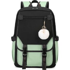 MOONBABY Girls Backpack School Bookbag for Teens Large Capacity Aesthetics Bags for Middle High School, Pink