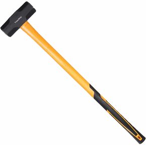 10 LB Sledge Hammer with Heavy Duty Construction, 35-Inch Fiberglass Handle, Overstrike Protection, Textured Grip