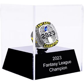 2023 Fantasy Football Championship Ring | Heavy FFL Champion Ring | Gold Silver Tone Plated Award Trophy for Fantasy Football League Winner