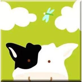 DIY Oil Painting, Paint by Number Kits for Kids - Calf 8"X8".