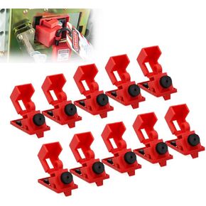 Circuit Breaker Lockout Device,10Pcs for 120/277 Clamp-on Electrical Single Pole Breaker for Loto Station Lock Out Tag Out Kit