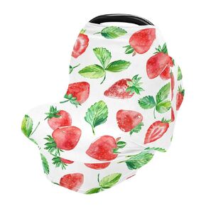 Moudou Red Solid Color Baby Car Seat Cover, Soft Stretchy Infant Carseat Canopy Cover Newborn Nursing Breastfeeding Cover for Stroller, High Chair, Shopping Cart
