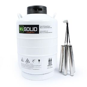 U.S.SOLID 20 L Cryogenic Container Liquid Nitrogen (LN2) Dewar Semen Tank 6 Canisters Carry Bag, 80mm Diameter