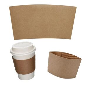 Perfectware Coffee Cup Sleeves 10-20oz 500pk. Eco-Friendly, Earth-Friendly Disposable Cardboard Sleeves, For Hot Drinks. Fits 10 12 16 20 Ounce Togo Paper Cups., Brown, large