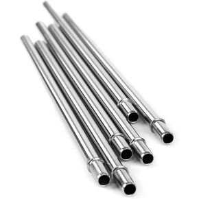 Stainless Steel Reusable Straws, 9.5-inches Straight Metal Straw for Drinking Hot and Cold Beverages, Designed with Stopper, Set of 6 Metal Straws - Simply Green Solutions