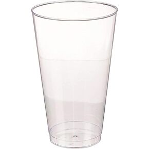 50 Count Hard Plastic 16 Ounce Party Cups Old Fashioned Tumblers Ideal for Home, Office, Bars, Wedding, Bridal and Baby Shower, Birthday, Retirement, Anniversary, Parties (Gold Rim)