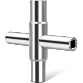 4 Way Sillcock Key,1pc Silver Water Key Steel Sillcock Wrench,Water Spigot Key for Valve,Faucet,Spigots,Hose Bib,1/4", 9/32", 5/16", 11/32"
