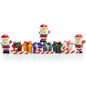 1:12 Scale Dollhouse Christmas Kit Mini Scene Decor Pine Tree Mistletoe Xmas Wreath Miniature Snowman Candy Crutch Ornament Desktop Decorations Simulation Candy Canes Gifts (All 7PCS) in Kuwait