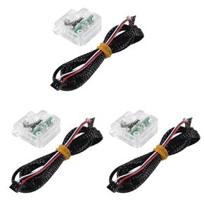 3 Set Filament Break Detection Sensor Module 3D Printer Accessories with 1M Cable for 1.75mm Filament Extruder Material Run-Out Detector for 3D Printer(Transparent)