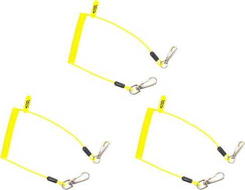 حبل أداة ملفوف من BearTOOLS | أقصى تحميل 2 رطل، تصميم مضغوط للغاية، مرن، مطلي بالبولي يوريثان | موصلات مزدوجة، سهلة التركيب لضمان سلامة الأدوات اليدوية خفيفة الوزن في السقالات والبناء (عبوة واحدة) in Kuwait