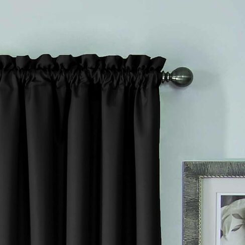 ECLIPSE Corinne Modern Blackout Thermal Rod Pocket Window Curtain for Bedroom or Living Room (1 Panel), 42" x 63", Grey in Saudi Arabia