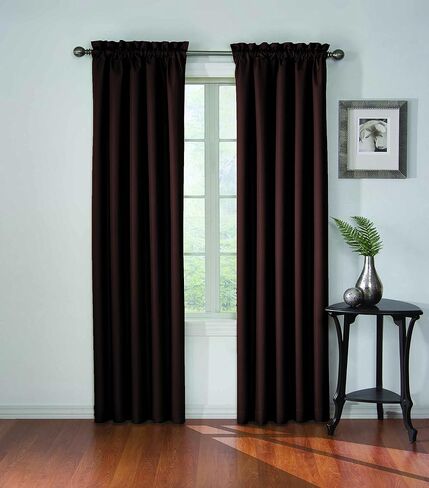 ECLIPSE Corinne Modern Blackout Thermal Rod Pocket Window Curtain for Bedroom or Living Room (1 Panel), 42" x 63", Grey in Saudi Arabia