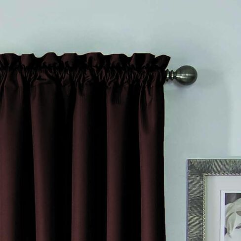 ECLIPSE Corinne Modern Blackout Thermal Rod Pocket Window Curtain for Bedroom or Living Room (1 Panel), 42" x 63", Grey in Saudi Arabia
