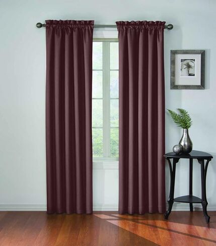 ECLIPSE Corinne Modern Blackout Thermal Rod Pocket Window Curtain for Bedroom or Living Room (1 Panel), 42" x 63", Grey in Saudi Arabia