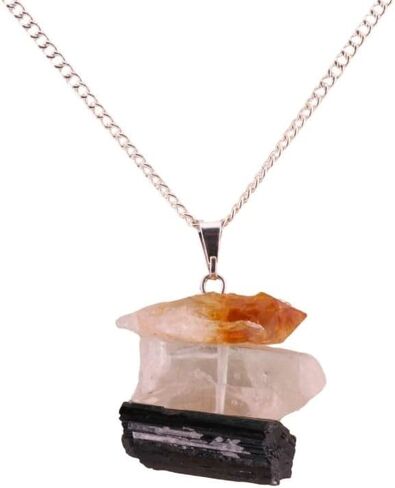 STONEAGE Natural Stone Healing Pendants for Women, Men - Spiritual Raw Crystal Necklaces - Amethyst, Citrine, Quartz, Rose Quartz, Black Tourmaline, Kyanite, Selenite Stones in Saudi Arabia