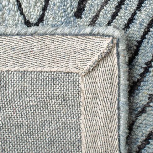 SAFAVIEH Micro-Loop Collection Runner Rug - 2'3" x 7', Light Blue & Charcoal, Handmade Wool, Ideal for High Traffic Areas in Living Room, Bedroom (MLP179M) in Saudi Arabia