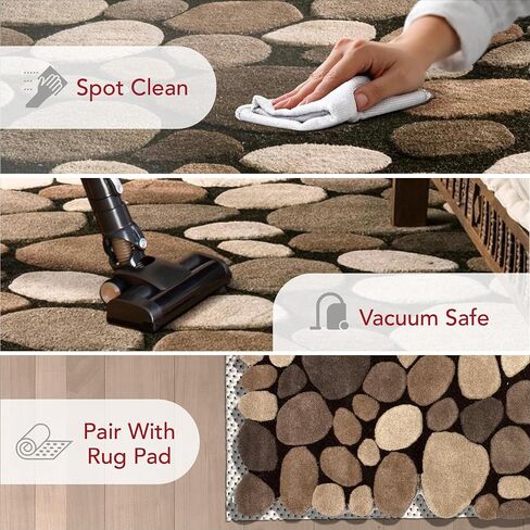 nuLOOM Hand Tufted Pebbles Runner Rug, 2' 6" x 6', Natural in Saudi Arabia