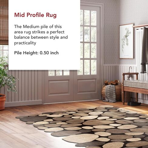 nuLOOM Hand Tufted Pebbles Runner Rug, 2' 6" x 6', Natural in Saudi Arabia