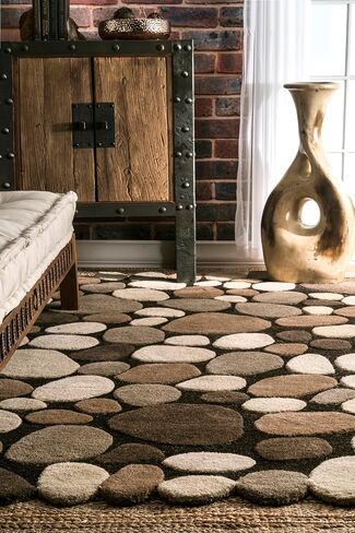 nuLOOM Hand Tufted Pebbles Runner Rug, 2' 6" x 6', Natural in Saudi Arabia