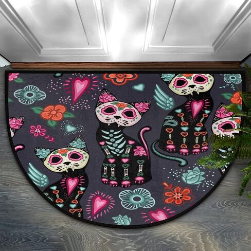 AUUXVA Vintage Half Round Rug Dragonfly Entry Mat, Retro Mandala Half Round Door Mat Non-Slip Boho Kitchen Sink Floor Mat Indoor Entryway Welcome Mat for High Traffic Areas Fireplace Hearth Rug in Saudi Arabia