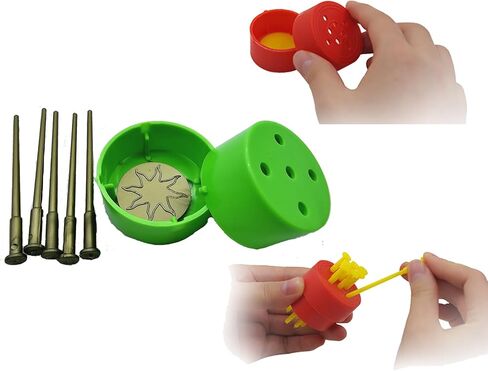 Sumrica Magic 8 قطع أظافر مدببة من خلال العملة المعدنية تخترق الطبل السحري الدعائم عن قرب (أخضر/ذهبي) in Kuwait