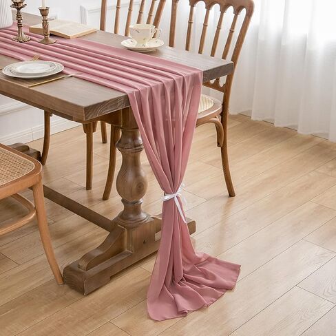 WELTRXE 4 Pack Sage Green Chiffon Table Runner 27.5x120 Inches Romantic Sheer Wedding Table Runner 10Ft Green Tulle Fabric Party Table Decorations for Wedding, Birthday Party, Bridal & Baby Shower in Saudi Arabia