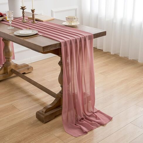 WELTRXE 4 Pack Sage Green Chiffon Table Runner 27.5x120 Inches Romantic Sheer Wedding Table Runner 10Ft Green Tulle Fabric Party Table Decorations for Wedding, Birthday Party, Bridal & Baby Shower in Saudi Arabia