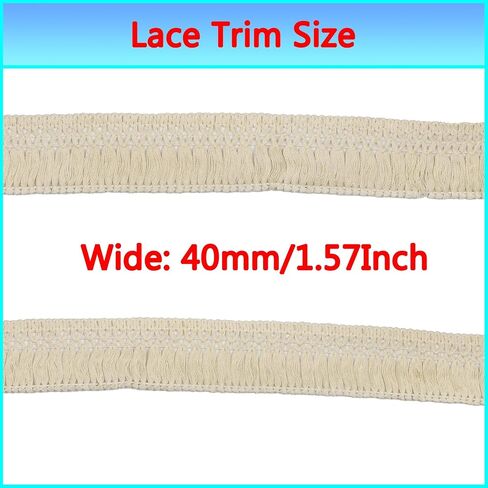 dlboboai Fringe Lace Trim Polyester Braided Ribbon 10 Yards 40mm Wide Lace Trim for Sewing Crafts Clothing Curtains Accessories Lampshade Home DIY Decoration (Multicolor, 40mm Wide) in Saudi Arabia