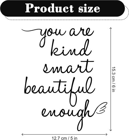 Bathroom Mirror Affirmations Decals, You are Kind Smart Beautiful Enough Vinyl Stickers, Cute Room Decor Mirror Decals for Bathroom, Girls Vanity, Daughter Room, Bedroom (Pink) in Kuwait