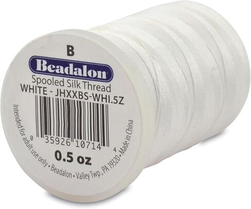 Beadalon White Silk Thread Size E .013 Inches in Saudi Arabia